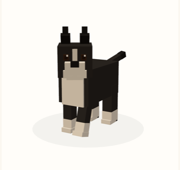 Blocky 3D Boston Terrier