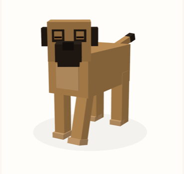 Blocky 3D Great Dane
